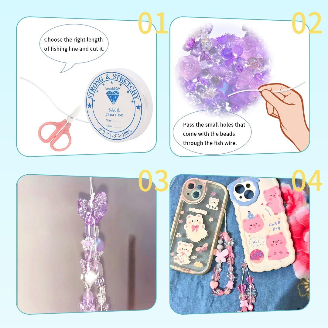 270 - 300 Pcs Cute Assorted Beads for Jewelry Making, Acrylic Kawaii Beads for Bracelets Making Flower Bowknot Bulk DIY Jewelry Making Bracelet Necklaces Phone Lanyard Chains - Just Closeouts Canada Inc.