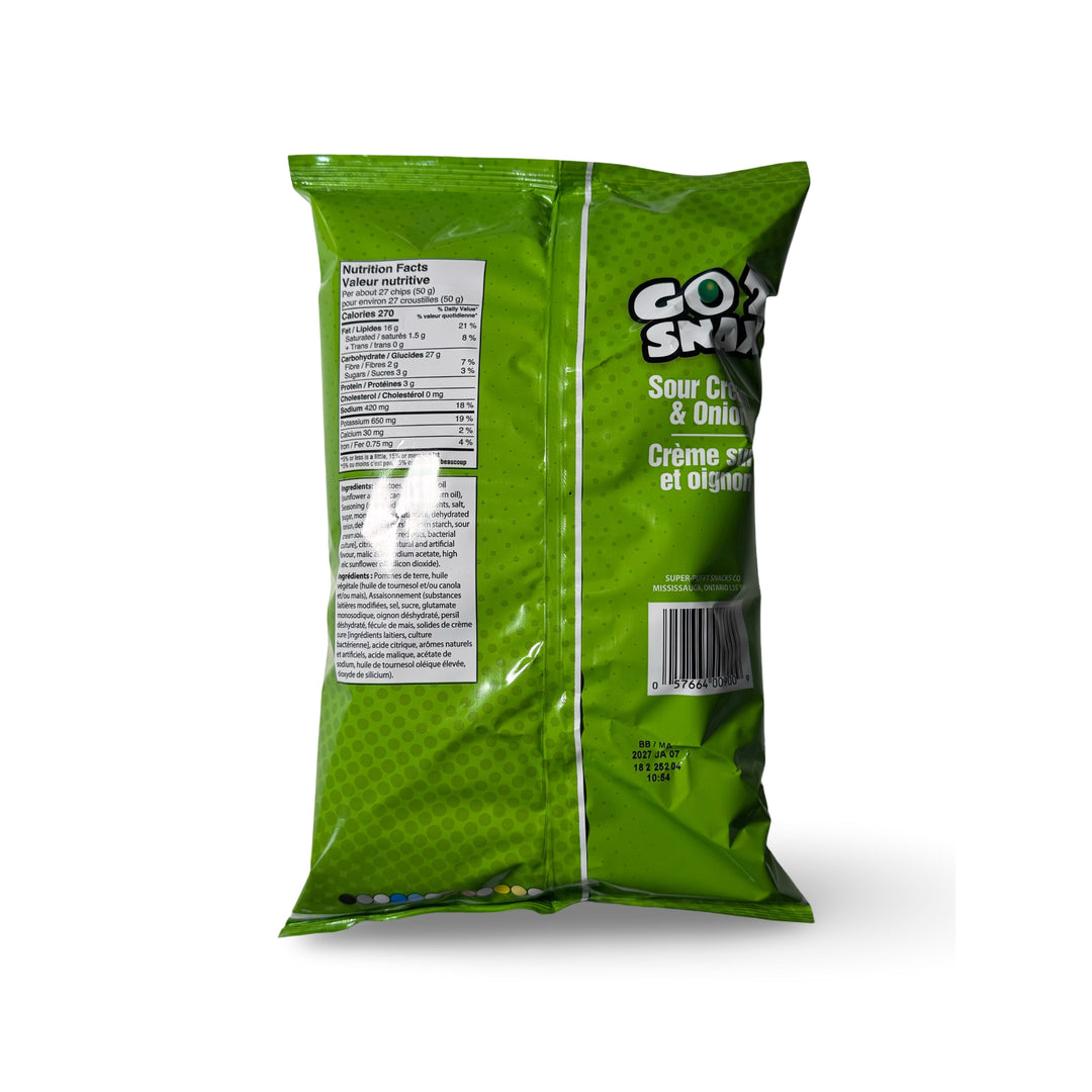 Go2Snax Soure Cream & Onion Potato Chips, 140g