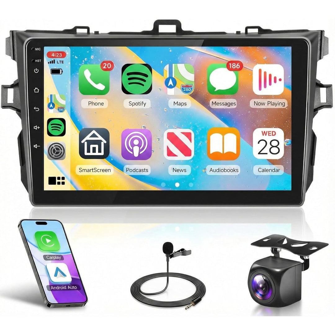 2G 32G Android Car Stereo for Toyota Corolla 2009 - 2013 with Carplay Android Auto 9’’ Touch Screen Car Radio Bluetooth GPS WiFi FM Mirror Link RCA USB SWC + Backup Camera - Just Closeouts Canada Inc.