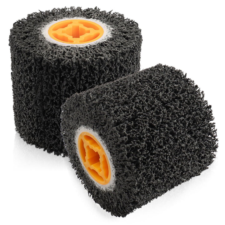 2Pack Abrasive Drum Paint and Rust Remover, 40 Grit Abrasive Wheel Wire Drawing Polishing Wheel for Wood Metal Surface Polishing, 4.5" x 4" (2) - Just Closeouts Canada Inc.