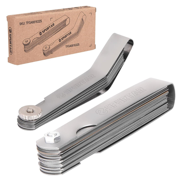 2pcs Feeler Gauge Set 32-Blade Straight Feeler Gauge and 16-Blade Offset Feeler Gauges Filler Gauge SAE Metric Filler Gauge Set Feeler Gauges for Valves, Guitar, Spark Plug, Piston Measure - Just Closeouts Canada Inc.