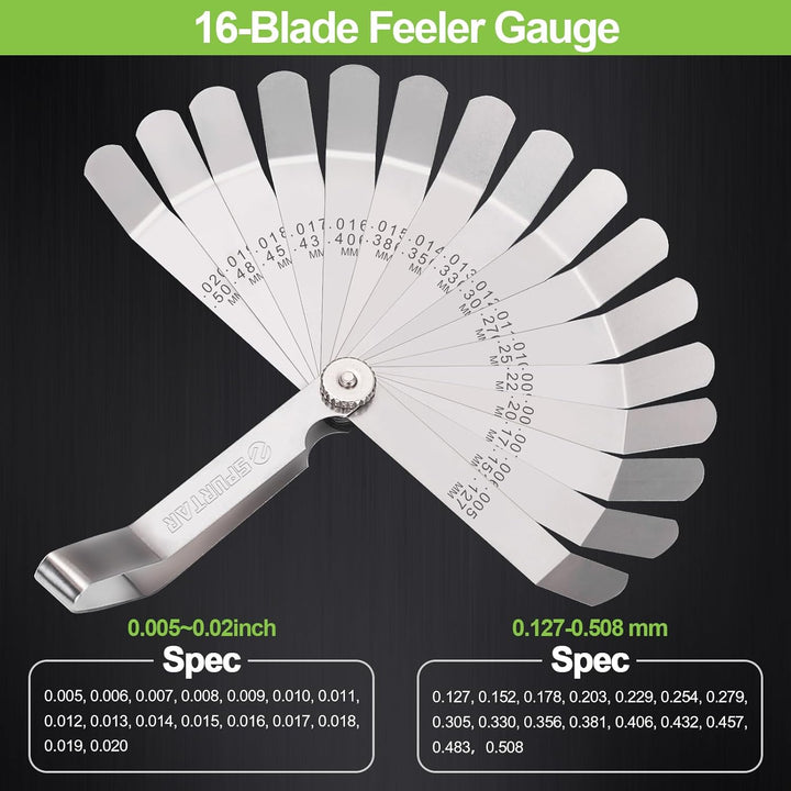 2pcs Feeler Gauge Set 32-Blade Straight Feeler Gauge and 16-Blade Offset Feeler Gauges Filler Gauge SAE Metric Filler Gauge Set Feeler Gauges for Valves, Guitar, Spark Plug, Piston Measure - Just Closeouts Canada Inc.