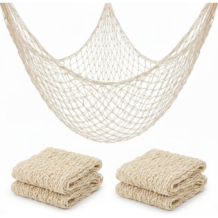 2PCS Fish Net Decorative - 78 x 39 Inch (2x1m) Fish Net Decorations Netting Nautical Fishnet Table Runner Netting Fishnet Ocean Party Decorative Fishing Rope Netting - Just Closeouts Canada Inc.