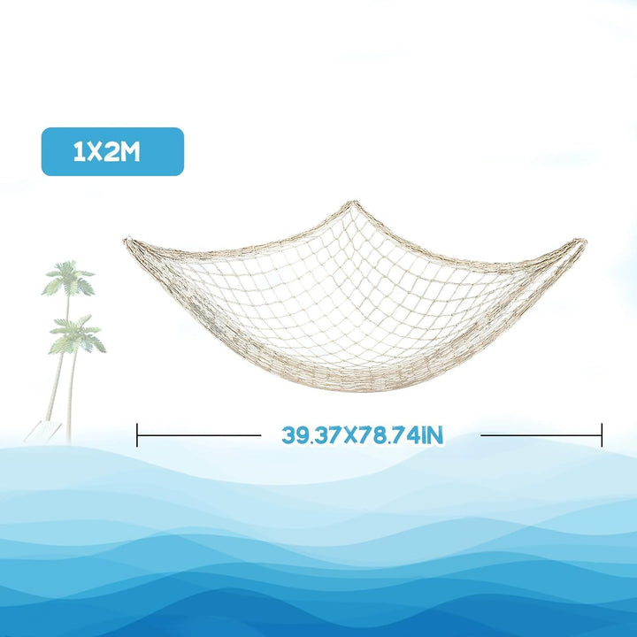2PCS Fish Net Decorative - 78 x 39 Inch (2x1m) Fish Net Decorations Netting Nautical Fishnet Table Runner Netting Fishnet Ocean Party Decorative Fishing Rope Netting - Just Closeouts Canada Inc.