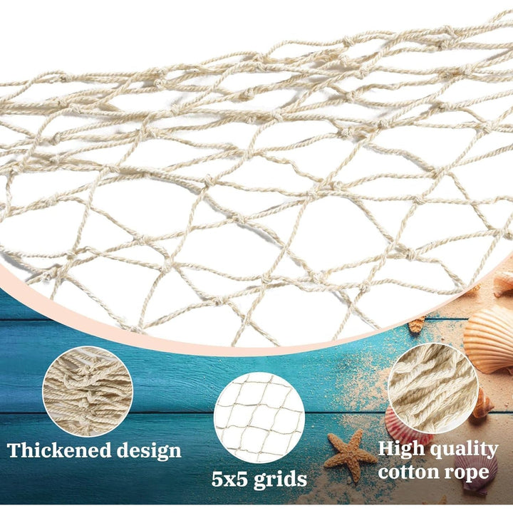 2PCS Fish Net Decorative - 78 x 39 Inch (2x1m) Fish Net Decorations Netting Nautical Fishnet Table Runner Netting Fishnet Ocean Party Decorative Fishing Rope Netting - Just Closeouts Canada Inc.