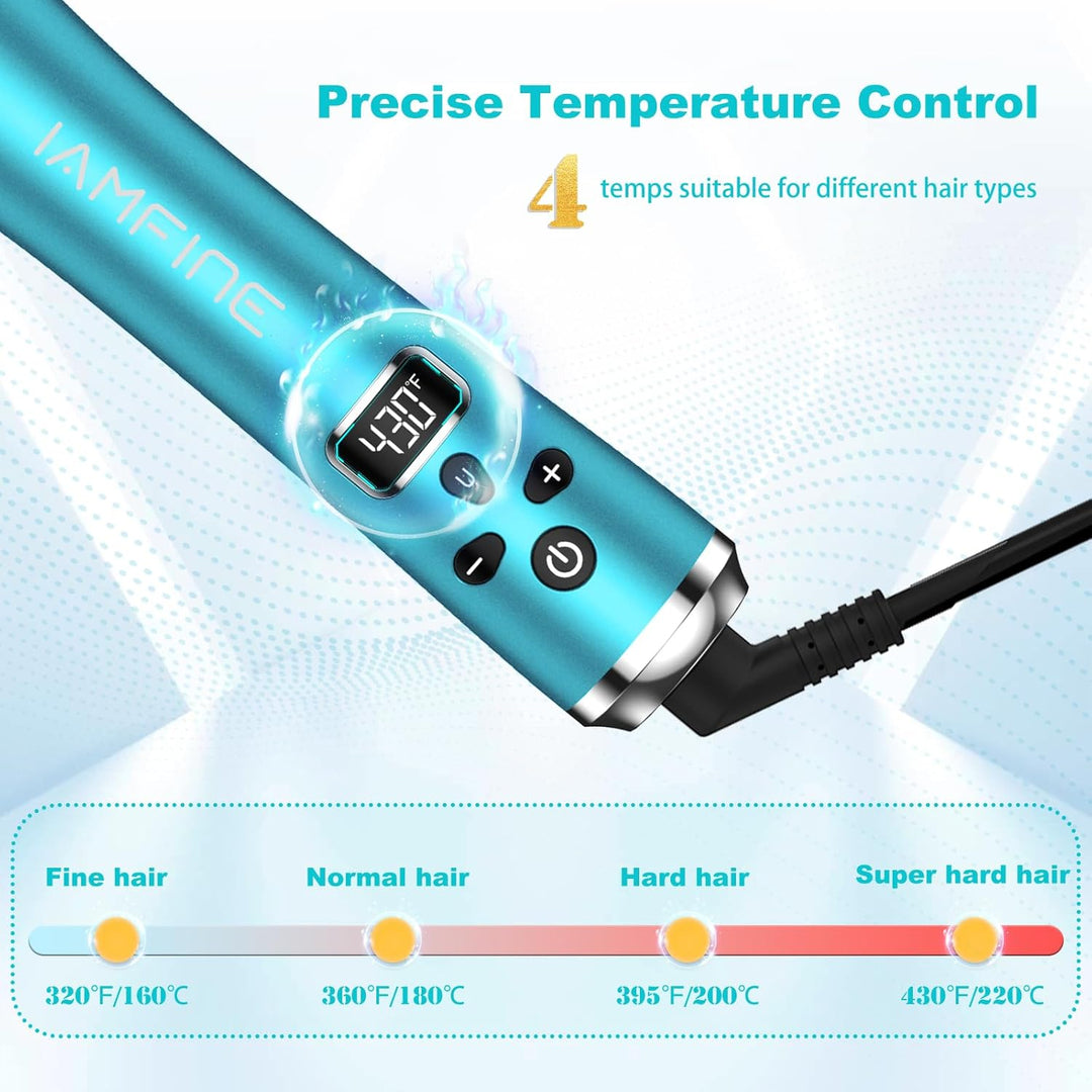 3 in 1 Auto Rotating Hair Curling Wand - IAMFINE Automatic Rotating Curling Iron with Interchangeable Ceramic Barrels(0.75", 1", 1.25"), Instant Heat Up Hair Curler, Adjustable Temp Hair Styling Tools for Beach Waves - Just Closeouts Canada Inc.