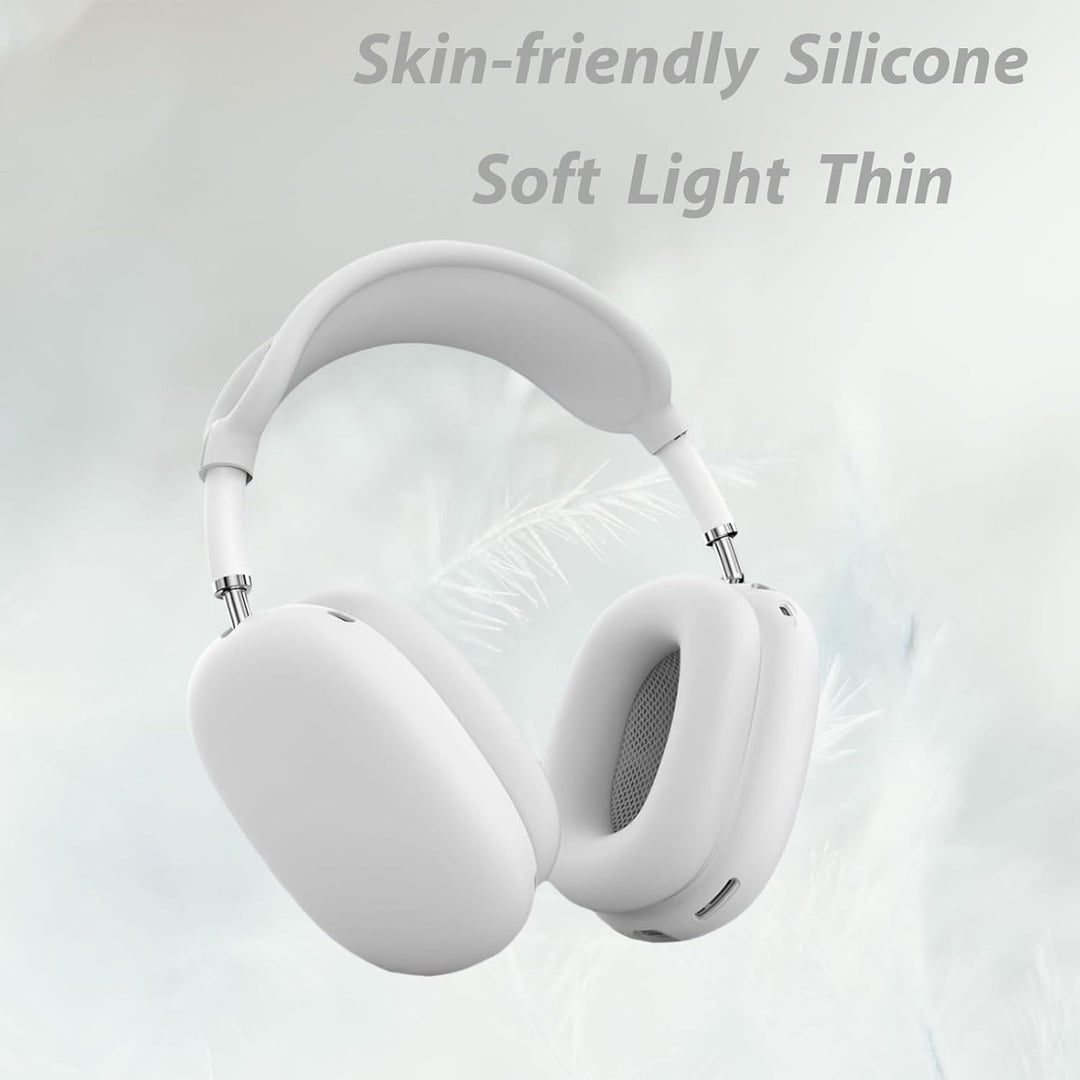 3 in 1 Silicone Case Cover for AirPods Max Headphones, Anti - Scratch Ear Pad/Ear Cups/Headband Cover for AirPod, Accessories Silicone Protector for Apple AirPods (White) - Just Closeouts Canada Inc.