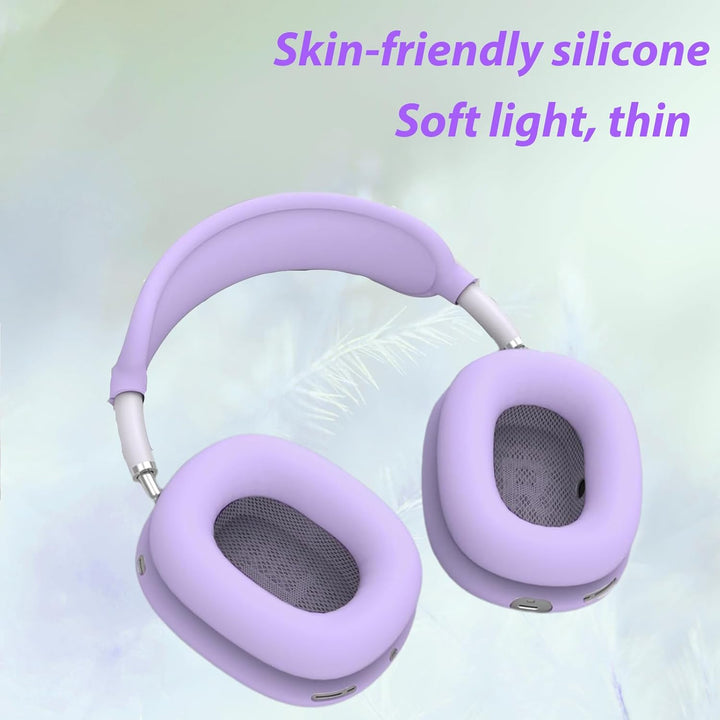 3 in 1 Silicone Case Cover for AirPods Max Headphones, Anti - Scratch Ear Pad/Ear Cups/Headband Cover for AirPod Max, Accessories Silicone Protector for Apple AirPods Max (Purple) - Just Closeouts Canada Inc.