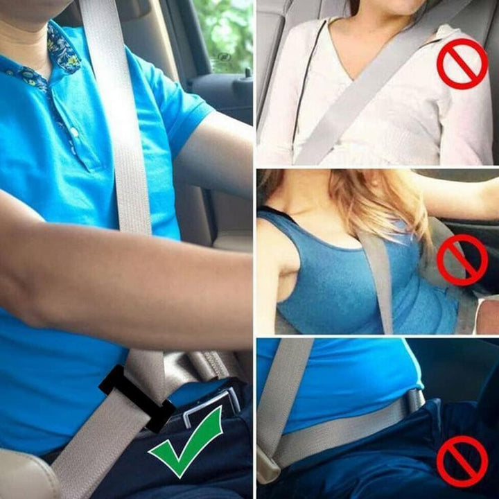 3 Pack Car Seat Belt Adjuster Locking Clip Metal Safety Buckle Adjuster Vehicle Seatbelt Adjusting Clips Auto Stomach Neck Shoulder Protector Strap Positioner Universal Comfortable for Adults Kids - Just Closeouts Canada Inc.