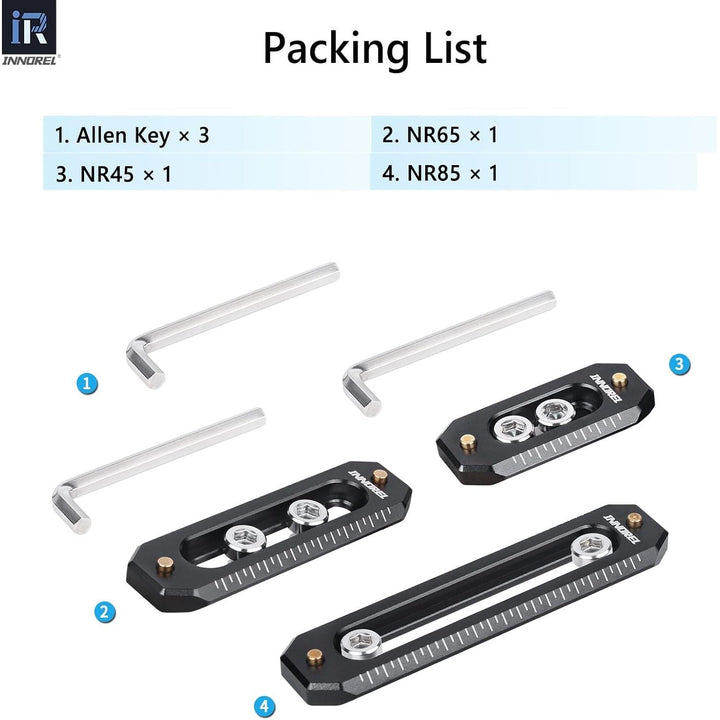 3 Packs Quick Release NATO Rail Set 45/65/85mm Long Lightweight NATO Rails with 1/4" Screws and Anti Drop Safety Pins for Camera Cage, Field Monitor Mount, NATO Clamp Top Handle Side Handle - Just Closeouts Canada Inc.X004S98EWV