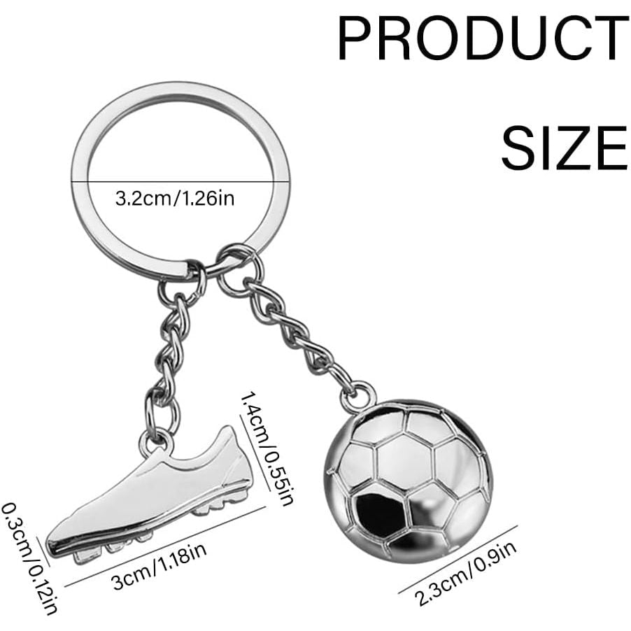 3-Piece Silver Soccer Ball and Shoe Keychain Set - Just Closeouts Canada Inc.X004MRGBNN