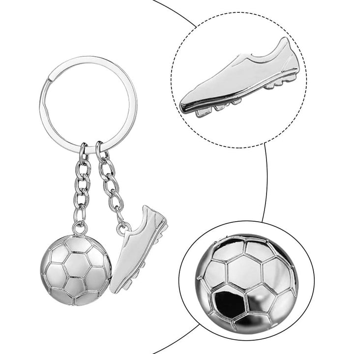 3-Piece Silver Soccer Ball and Shoe Keychain Set - Just Closeouts Canada Inc.X004MRGBNN