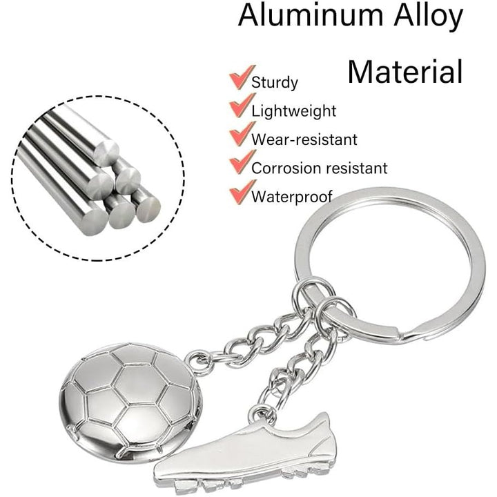 3-Piece Silver Soccer Ball and Shoe Keychain Set - Just Closeouts Canada Inc.X004MRGBNN