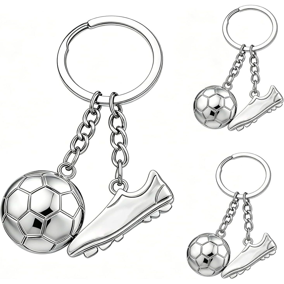 3-Piece Silver Soccer Ball and Shoe Keychain Set - Just Closeouts Canada Inc.X004MRGBNN