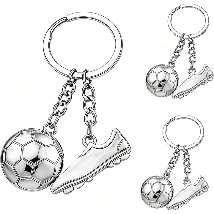 3-Piece Silver Soccer Ball and Shoe Keychain Set - Just Closeouts Canada Inc.X004MRGBNN