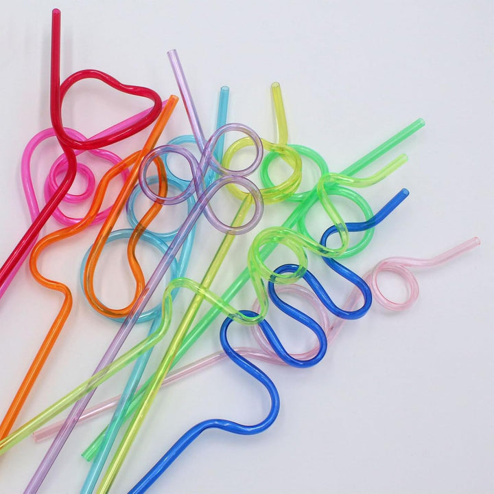30 Assorted Reusable Curly Party Straws - Just Closeouts Canada Inc.