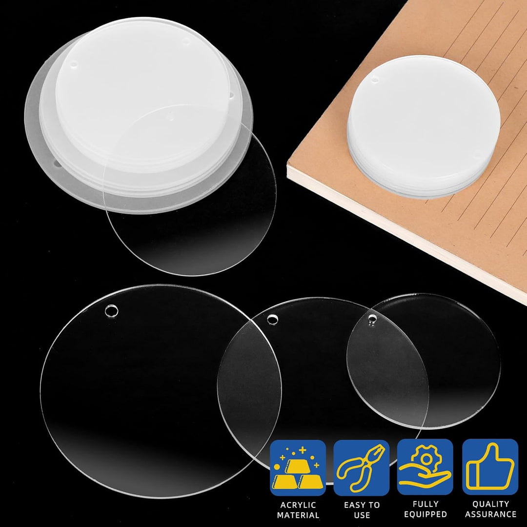 30 Clear Acrylic Round Blanks with Holes, 65 mm - Just Closeouts Canada Inc.X004M3454J