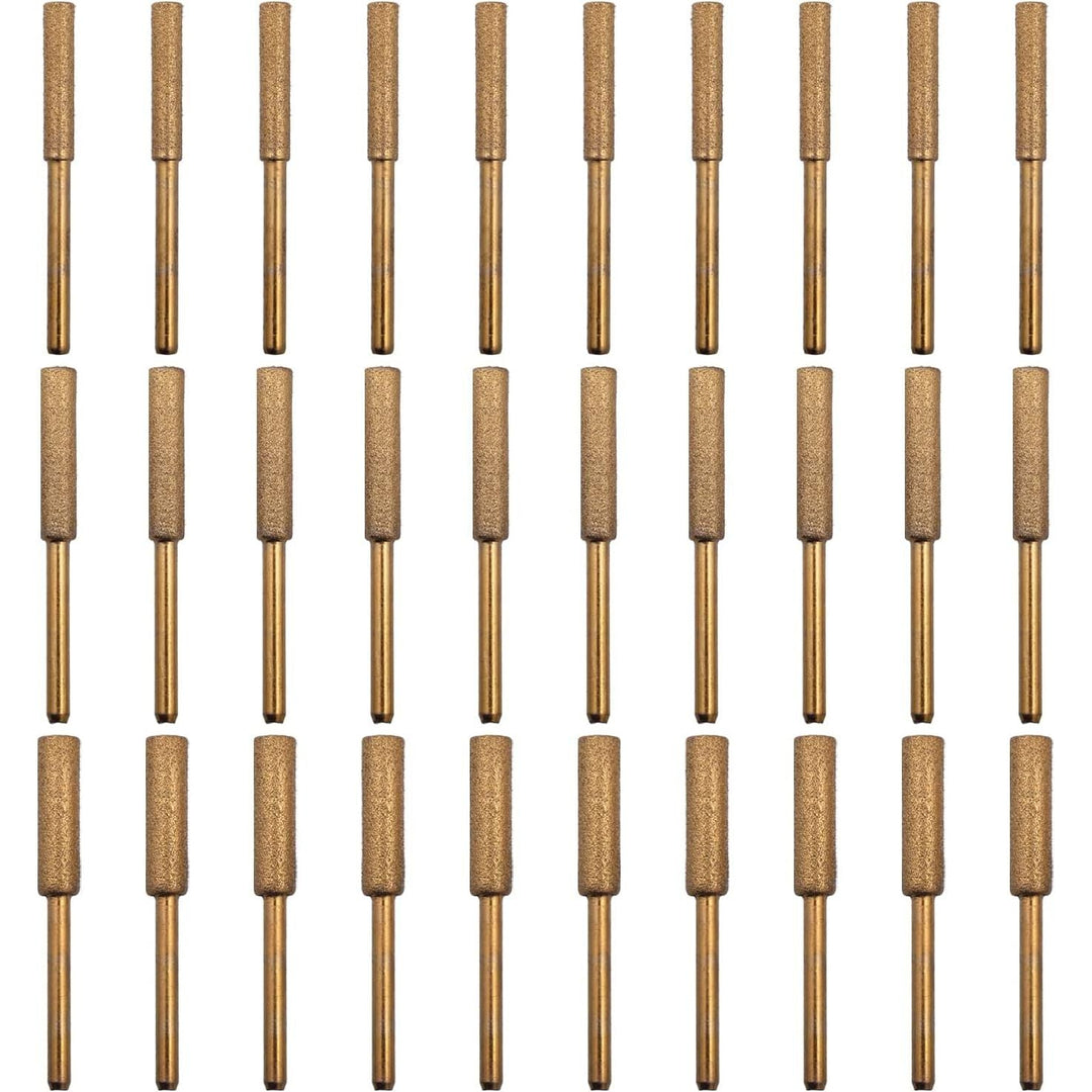 30 pcs Diamond Chainsaw Sharpener 1/8" Shank, Titanium Plated Burr Stone File in 3 Size Diamond Sharpening Wheels Chainsaw File for Electric Chain Saw. (5/32 inch, 3/16 inch, 7/32 inch) - Just Closeouts Canada Inc.