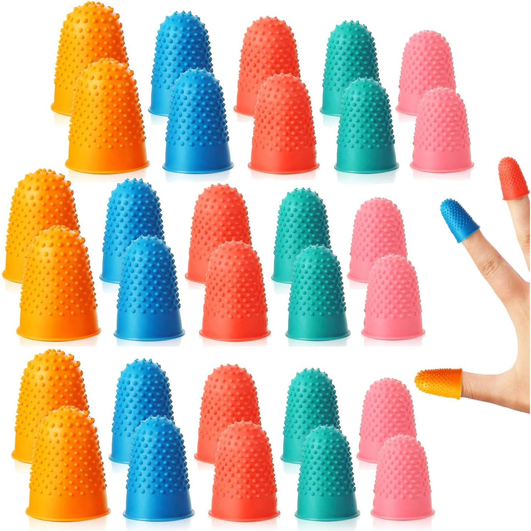 30-Piece Assorted-Colour Reusable Rubber Finger Cap Set - Just Closeouts Canada Inc.