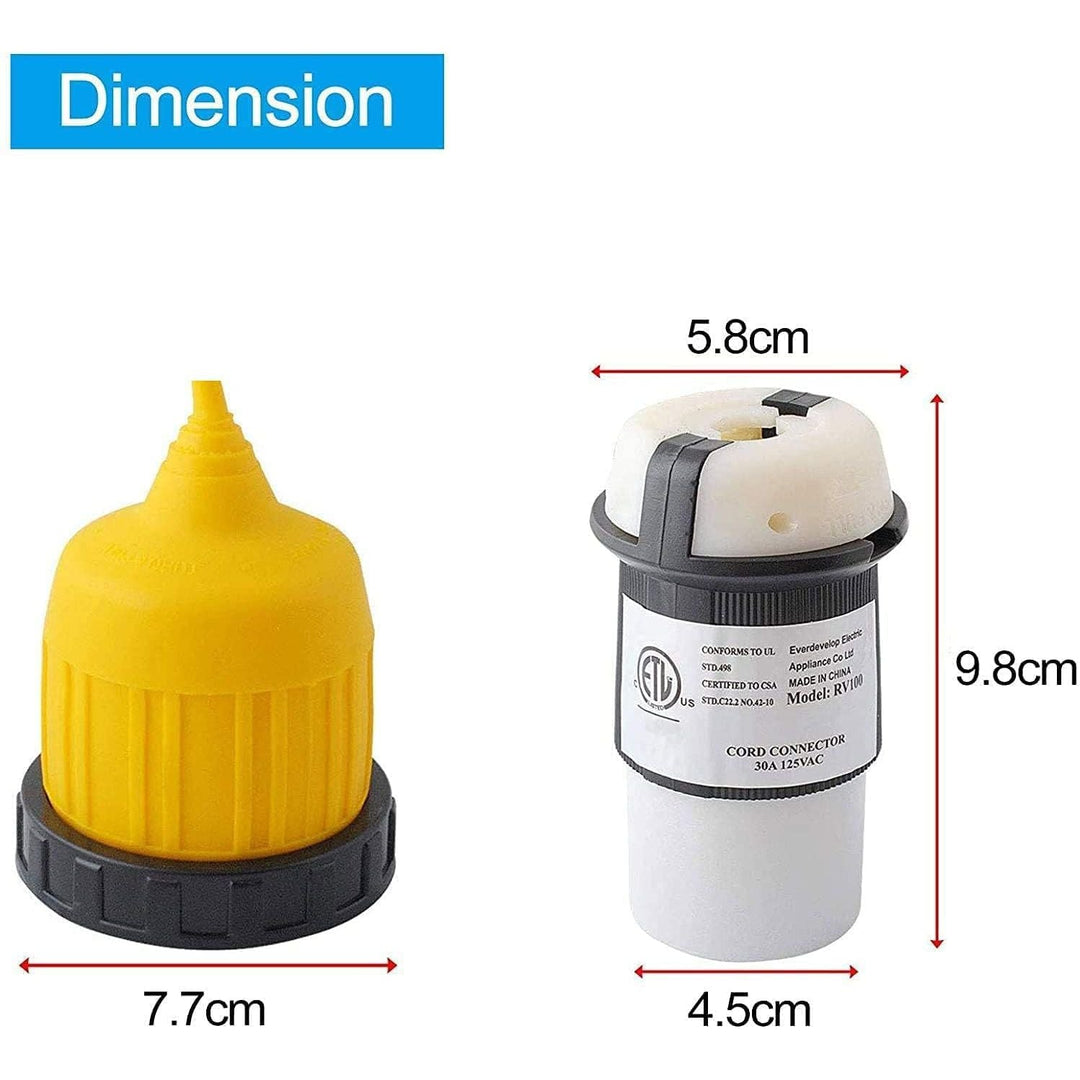 30AMP RV Power Inlet Receptacle, 125V RV Power Plug Twist Lock Inlet, RV Power Female Twist Locking Connector with Weatherproof Cover Boot for Trailer Boat Camper, RV Shore Power Inlet Plug Kit - Just Closeouts Canada Inc.