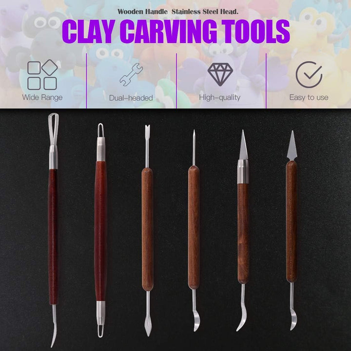 30Pcs Modeling Clay Sculpting Tools Kits, Ball Stylus Tool Handle Double-Sided Set Dual-End Dotting Tools Plastic Ball Rod Stylus Modeling Tools, Clay Roller, Clay Scarpe - Just Closeouts Canada Inc.X002M0XL0N