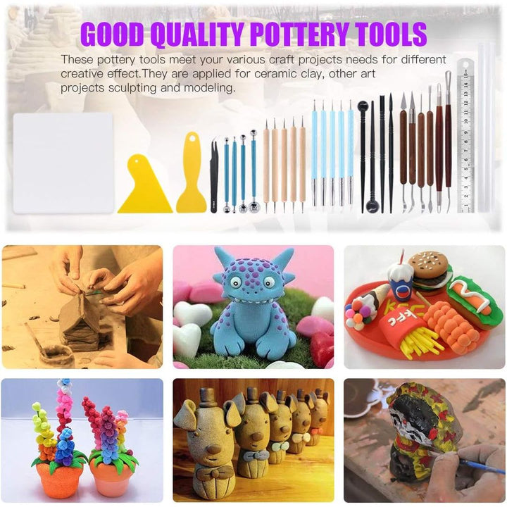 30Pcs Modeling Clay Sculpting Tools Kits, Ball Stylus Tool Handle Double-Sided Set Dual-End Dotting Tools Plastic Ball Rod Stylus Modeling Tools, Clay Roller, Clay Scarpe - Just Closeouts Canada Inc.X002M0XL0N