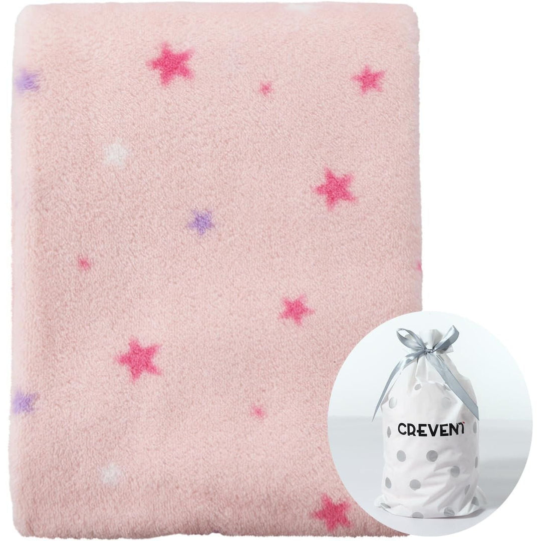 30''X40'' Cute Cozy Fluffy Warm Baby Blanket for Boys Infants Toddlers' Bedding Crib Cot Stroller, Baby Shower Birthday Newborn's Gift (Pink Star) - Just Closeouts Canada Inc.