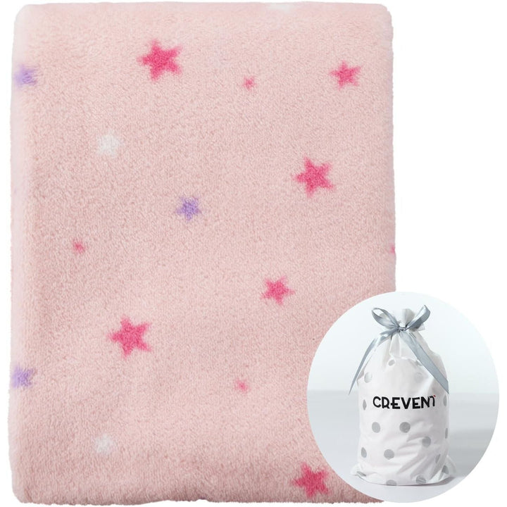 30''X40'' Cute Cozy Fluffy Warm Baby Blanket for Boys Infants Toddlers' Bedding Crib Cot Stroller, Baby Shower Birthday Newborn's Gift (Pink Star) - Just Closeouts Canada Inc.