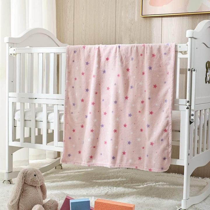 30''X40'' Cute Cozy Fluffy Warm Baby Blanket for Boys Infants Toddlers' Bedding Crib Cot Stroller, Baby Shower Birthday Newborn's Gift (Pink Star) - Just Closeouts Canada Inc.