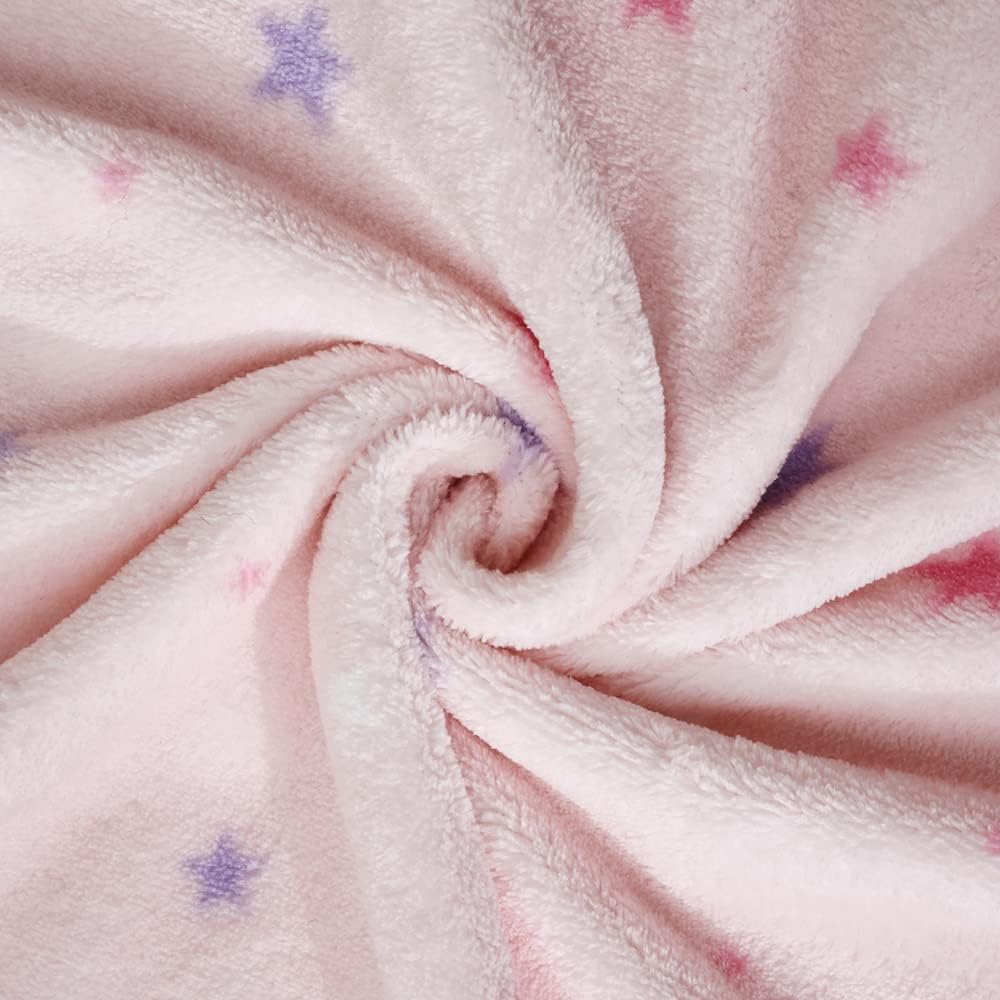 30''X40'' Cute Cozy Fluffy Warm Baby Blanket for Boys Infants Toddlers' Bedding Crib Cot Stroller, Baby Shower Birthday Newborn's Gift (Pink Star) - Just Closeouts Canada Inc.
