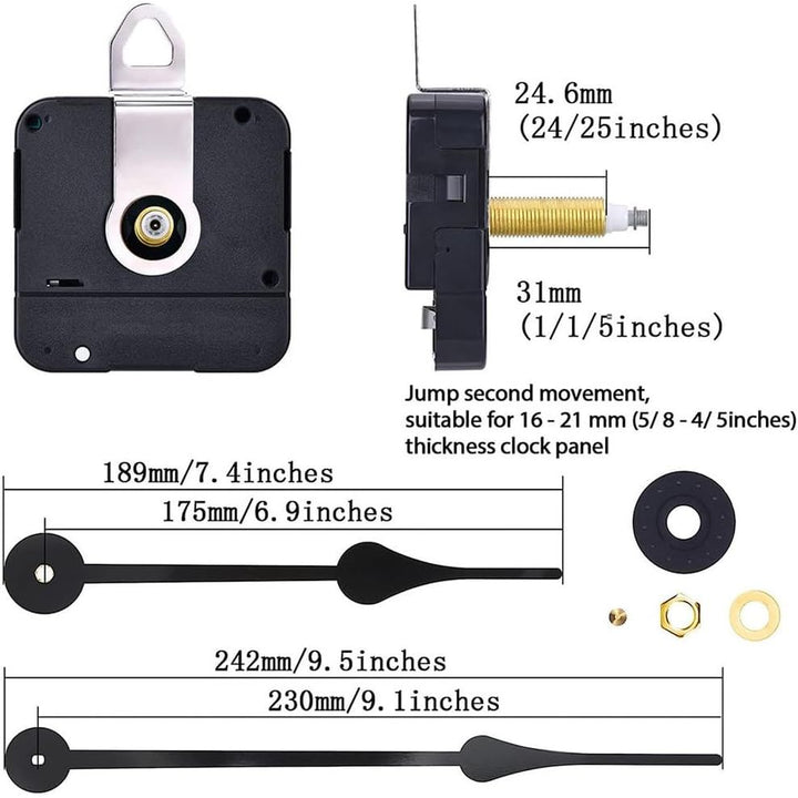 31mm Long-Shaft Quartz Clock Movement Kit with Black Hands - Just Closeouts Canada Inc.X004Q6MW51