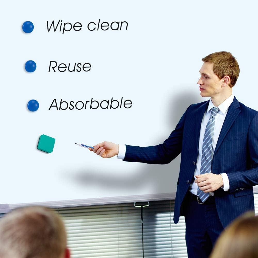 32 Pack 8 Color Magnetic Dry Eraser White Board Erase Chalkboard Bulk Mini Whiteboard Cleaner for Kids Students Teachers at Classroom Office Home Classroom School - Just Closeouts Canada Inc.