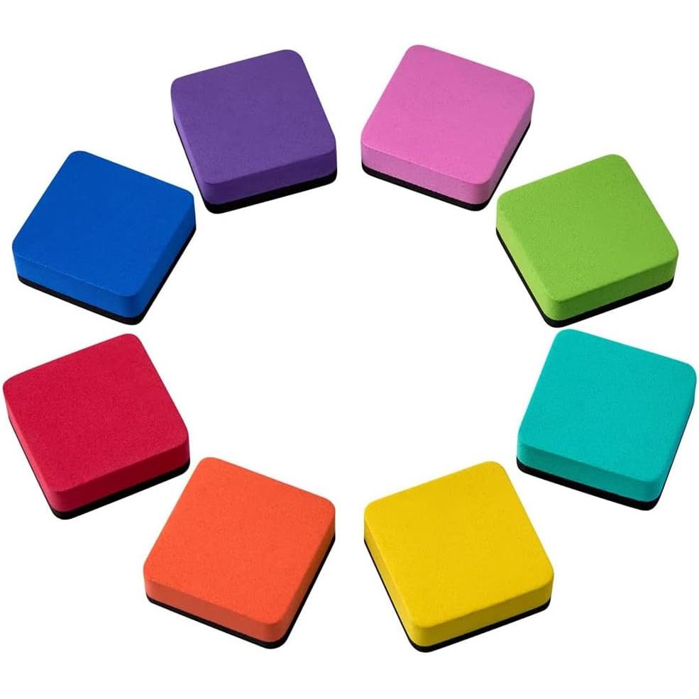 32 Pack 8 Color Magnetic Dry Eraser White Board Erase Chalkboard Bulk Mini Whiteboard Cleaner for Kids Students Teachers at Classroom Office Home Classroom School - Just Closeouts Canada Inc.
