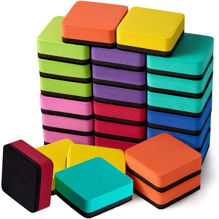 32 Pack 8 Color Magnetic Dry Eraser White Board Erase Chalkboard Bulk Mini Whiteboard Cleaner for Kids Students Teachers at Classroom Office Home Classroom School - Just Closeouts Canada Inc.