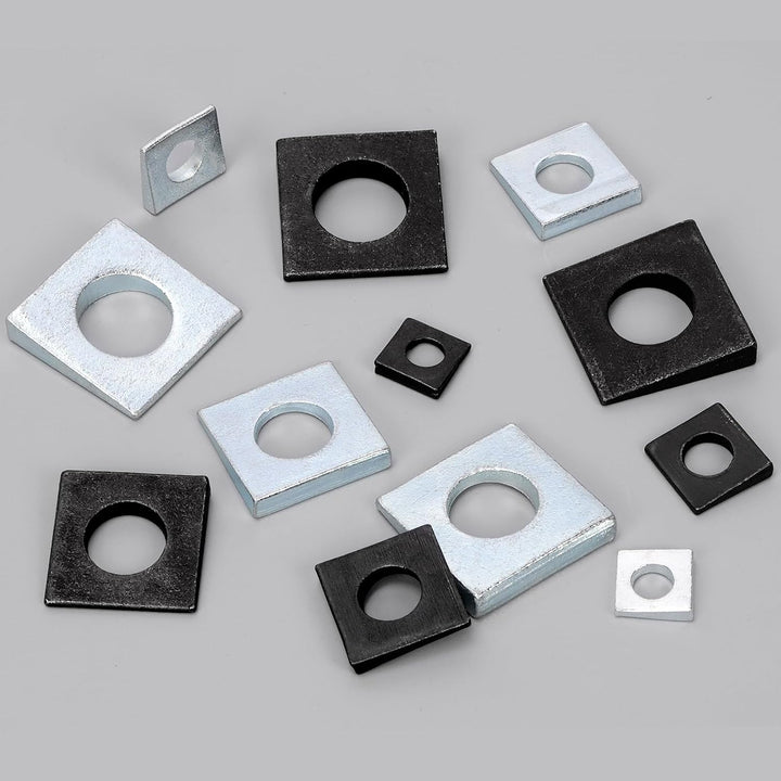 34pcs M8/M10/M12/M16/M18/M20 Square Beveled Washers Kit, Zinc Plated Carbon Steel Wedge Washer, Heavy Duty Leveling Washer for Shim Leveling/I-Beams/Slot Section - Just Closeouts Canada Inc.X004ON5UHX