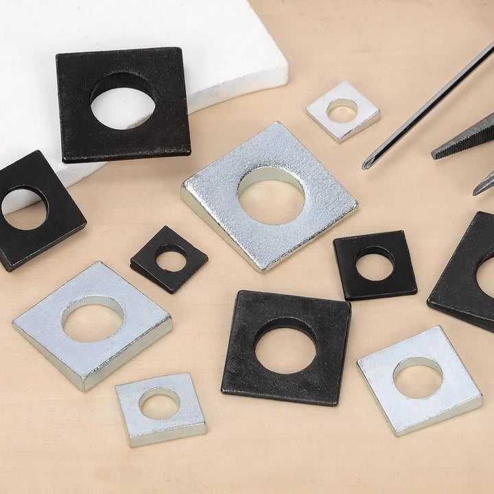 34pcs M8/M10/M12/M16/M18/M20 Square Beveled Washers Kit, Zinc Plated Carbon Steel Wedge Washer, Heavy Duty Leveling Washer for Shim Leveling/I-Beams/Slot Section - Just Closeouts Canada Inc.X004ON5UHX