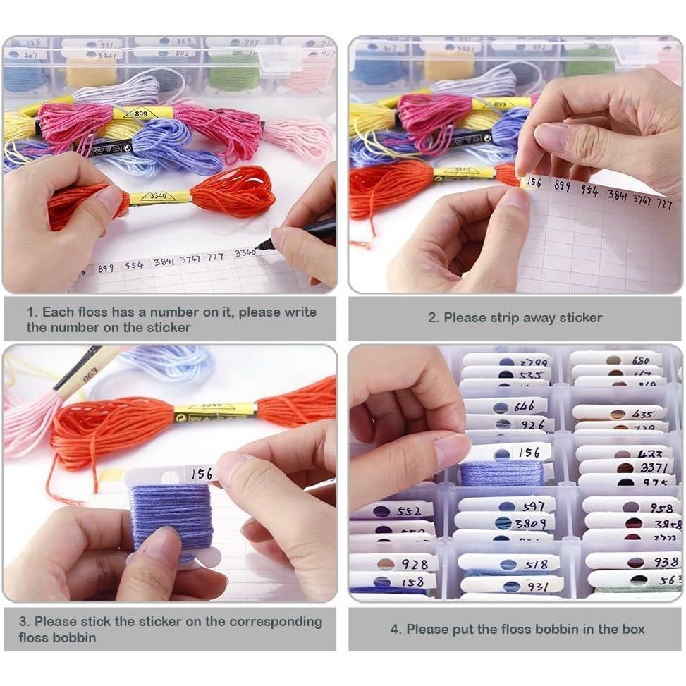 36-Grid Embroidery Floss Organizer Set with 200 Bobbins and 2 Winders - Just Closeouts Canada Inc.
