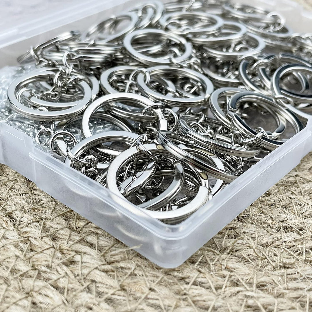 360 PCS Key Chain Rings Set Including 60pcs with Open Jump Rings with Chain, and 300pcs Small Screw Eye Pins Connector Accessories DIY Key Chain Rings kit for Crafts and Jewelry Making (Silver) - Just Closeouts Canada Inc.