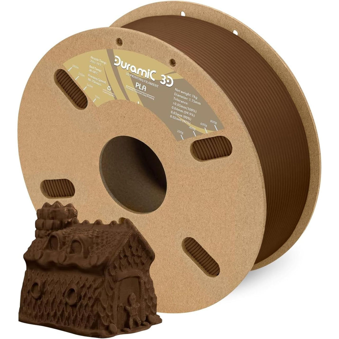 3D PLA Filament 1.75mm 1kg Spool, Jam - Free High Stifness 3D Printing Filament with Cardboard Spool, No - Tangling No - Clogging Dimensional Accuracy 99% +/ - 0.03 mm PLA Brown - Just Closeouts Canada Inc.