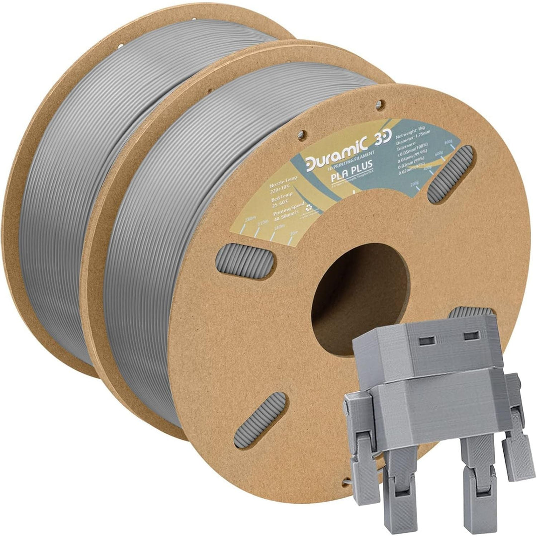 3D PLA Plus (PLA+) Filament 1.75mm Grey 2 Pack, 1kg Per Spool, 3D Printer Filament Tough PLA Pro Cardboard Spool 3D Printing Filament PLA + Dimensional Accuracy 99% +/ - 0.03 mm - Just Closeouts Canada Inc.