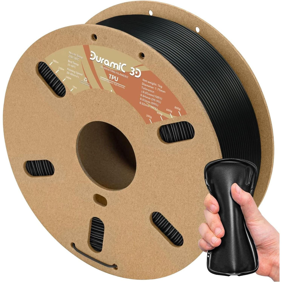 3D TPU Filament 1.75mm Black, TPU Flexible Filament 95A, Soft TPU 3D Printing Filament, 1kg Spool, Dimensional Accuracy +/ - 0.05mm, Black 1 Pack - Just Closeouts Canada Inc.