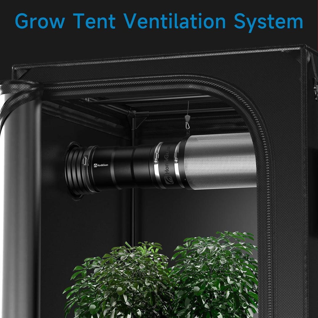 4" Air Filtration Kit: 4 Inch Inline Duct Fan with Speed Controller, 10" High Carbon Filter, 8 Ft Ducting & Rubber Coupler, Ventilation System for Grow Tents, Indoor Gardening, Hydroponics - Just Closeouts Canada Inc.