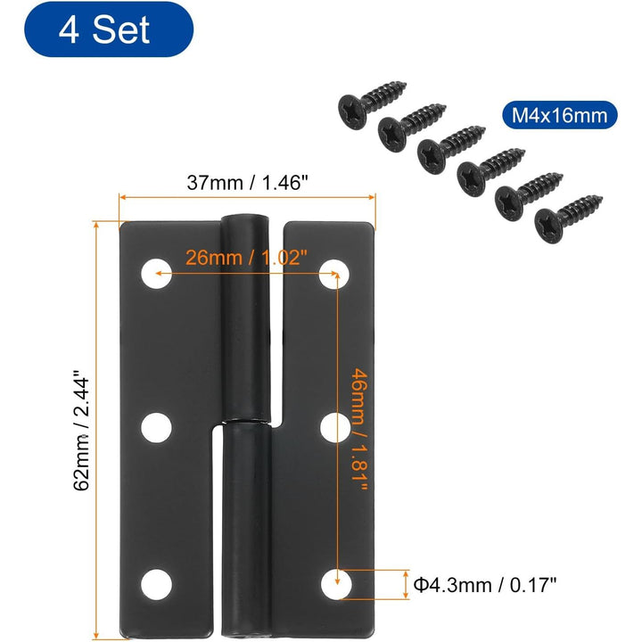 4 Black 2.5-Inch Left-Hand Lift-Off Door Hinges - Just Closeouts Canada Inc.