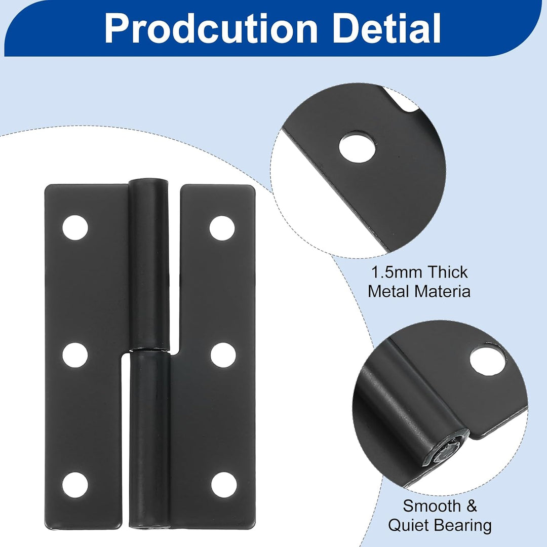 4 Black 2.5-Inch Left-Hand Lift-Off Door Hinges - Just Closeouts Canada Inc.