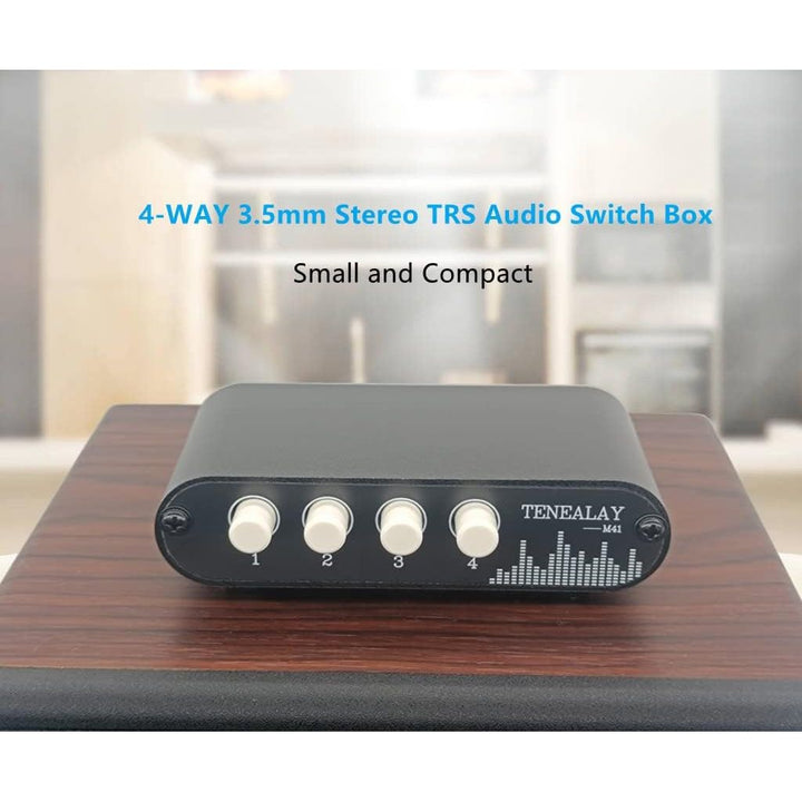 4 in 1 Out / 1 in 4 Out AUX 3.5mm Stereo Audio Input Signal Source Switcher, 4 - Way Switch Selector Splitter Box M41 - Just Closeouts Canada Inc.