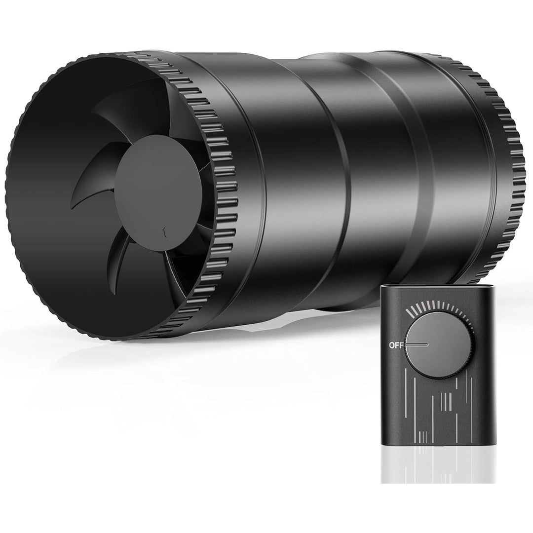 4 Inch Inline Duct Fan with Upgrade Controller - 130 CFM Airflow with 6W Ultra-Low Power and Low Noise - Just Closeouts Canada Inc.X004TLIOBT