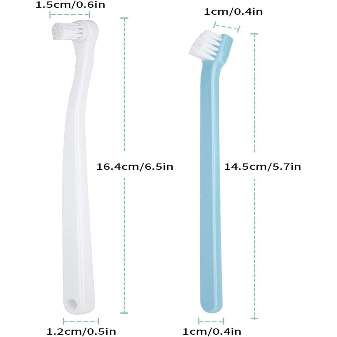 4 Mini Soft-Bristle Pet Toothbrushes, White and Blue - Just Closeouts Canada Inc.