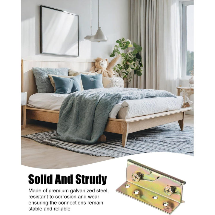 4-Pack No-Mortise Bed Rail Brackets with Screws - Just Closeouts Canada Inc.
