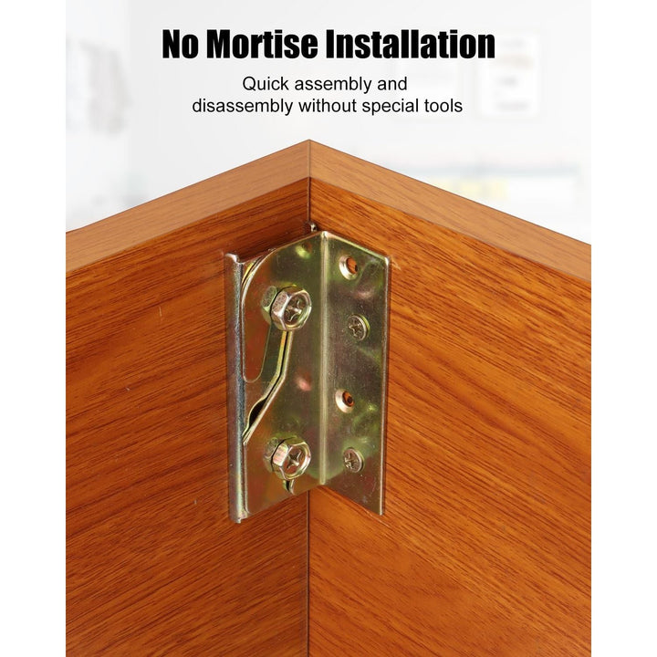 4-Pack No-Mortise Bed Rail Brackets with Screws - Just Closeouts Canada Inc.