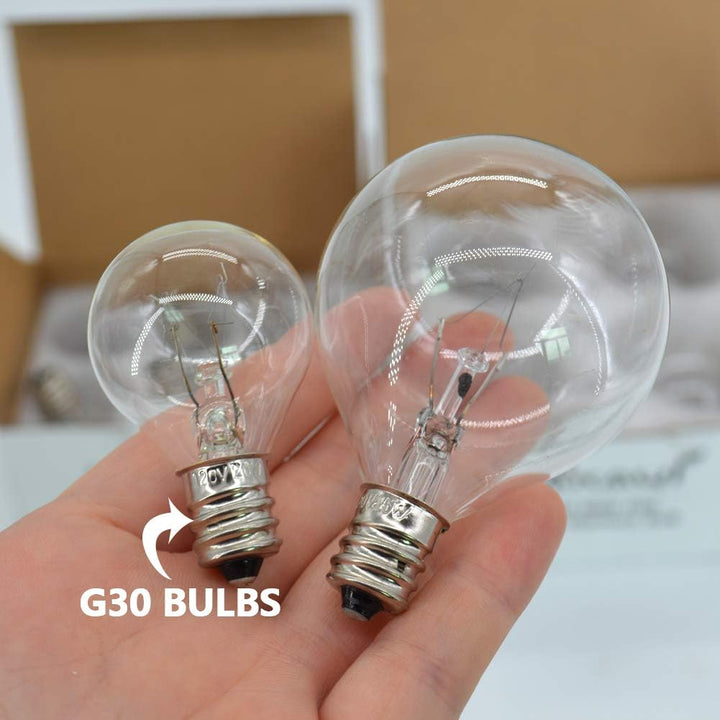 4 Pack Wax Warmer Bulbs,20 Watt Bulbs for Middle Size Scentsy Warmers,G30 Globe E12 Incandescent Candelabra Base Clear Light Bulbs for Candle Wax Warmer,Long Last Lifespan - Just Closeouts Canada Inc.